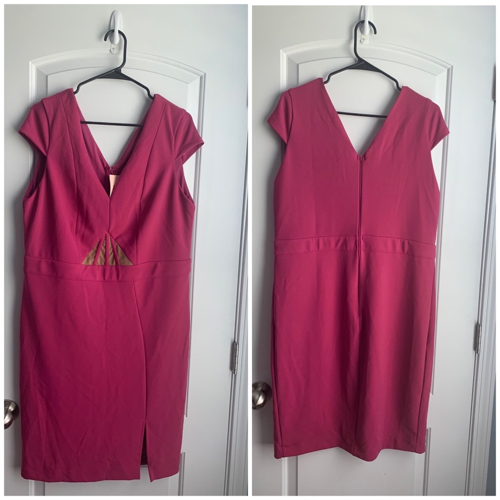 UP Plus by Cappuccino hot pink sheath dress